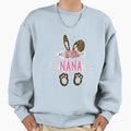 Rabbit Floral Leopard Nana Bunny Sweatshirt - Minimalist Print for Adults - T-Shirt, Sweatshirt, Hoodie