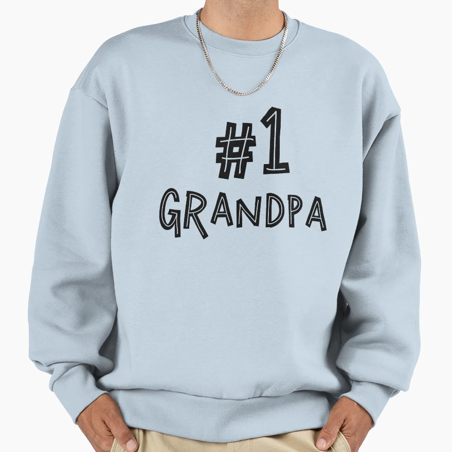 Number One 1 Grandpa Grandpa Gifts Sweatshirt - Trendy Graphic for Adults - T-Shirt, Sweatshirt, Hoodie