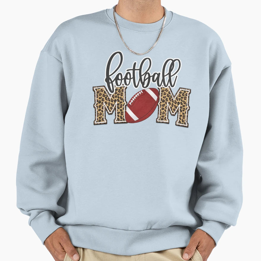 Football Mom Leopard Proud Womens T-Shirt - Trendy Graphic for Adults - T-Shirt, Sweatshirt, Hoodie