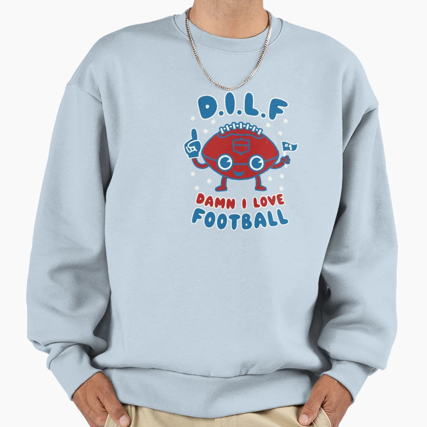 Damn I Love Football Milf Football Sweatshirt - Minimalist Print Unisex - T-Shirt, Sweatshirt, Hoodie