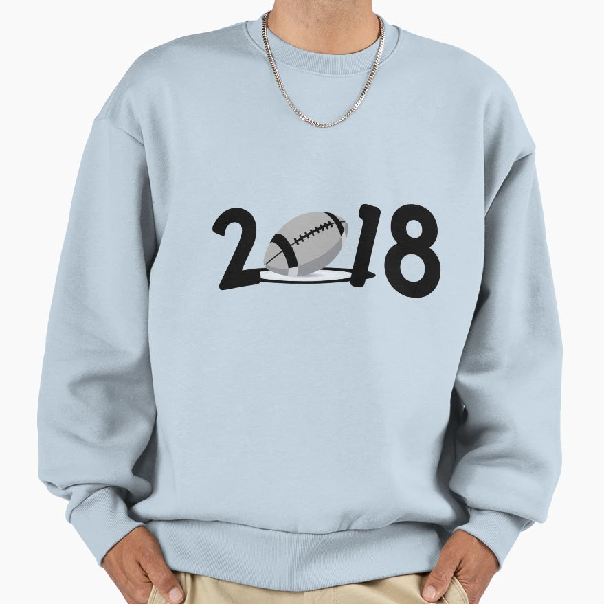 New Year 2018 Football Sweatshirt - Unique Graphic Unisex - T-Shirt, Sweatshirt, Hoodie