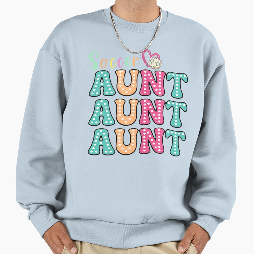 Colorful Soccer Aunt Polka Dot Sweatshirt - Streetwear Style for Adults - T-Shirt, Sweatshirt, Hoodie