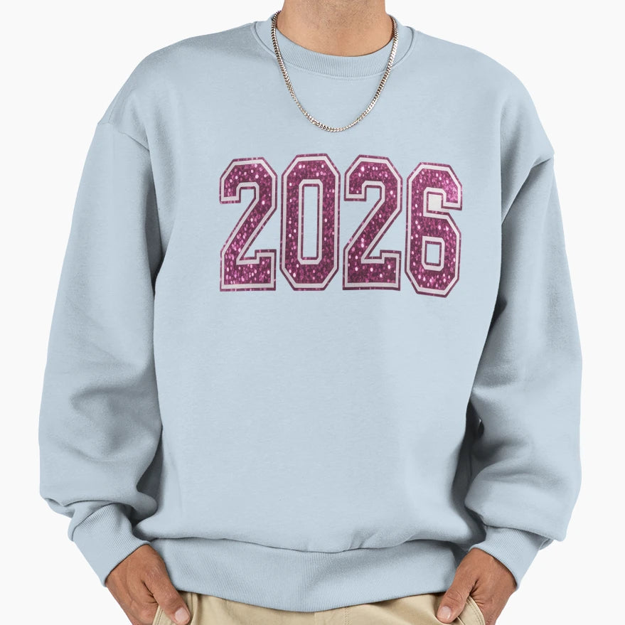 Happy New Year 2026 Fireworks Sweatshirt - Fun Novelty Design Men Women - T-Shirt, Sweatshirt, Hoodie