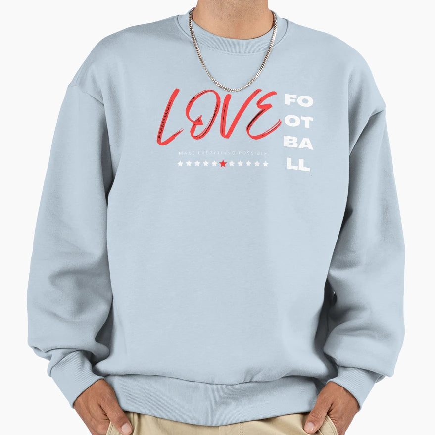 Love Football Red Sweatshirt - Trendy Graphic Men Women - T-Shirt, Sweatshirt, Hoodie
