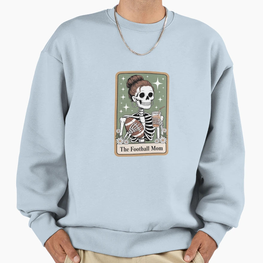 Football Mom Tarot Card Skeleton Sweatshirt - Unique Graphic Men Women - T-Shirt, Sweatshirt, Hoodie
