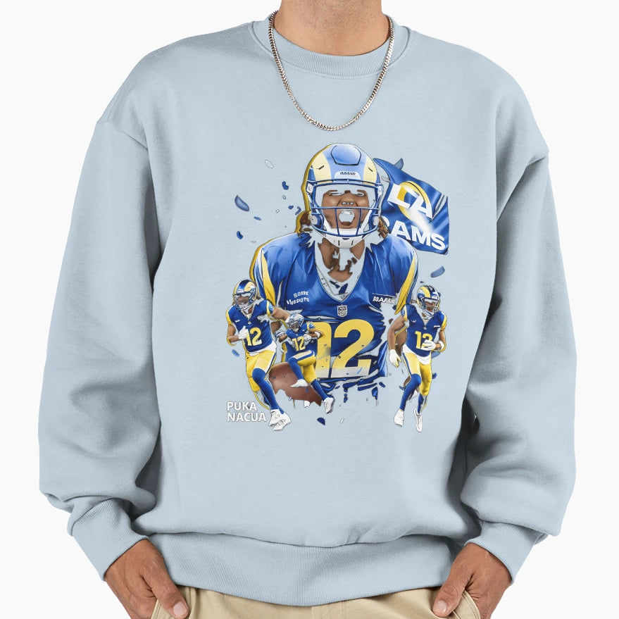 Puka Nacua Los Angeles R Flag Sweatshirt - Casual Everyday Wear for Adults - T-Shirt, Sweatshirt, Hoodie
