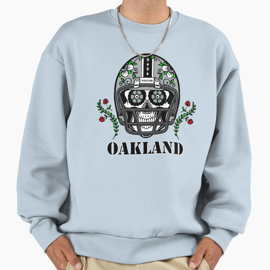 Oakland Football Helmet Sugar Sweatshirt - Minimalist Print Men Women - T-Shirt, Sweatshirt, Hoodie