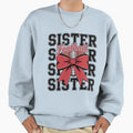 Football Sister Coquette Bow Teen Sweatshirt - Minimalist Print for Adults - T-Shirt, Sweatshirt, Hoodie