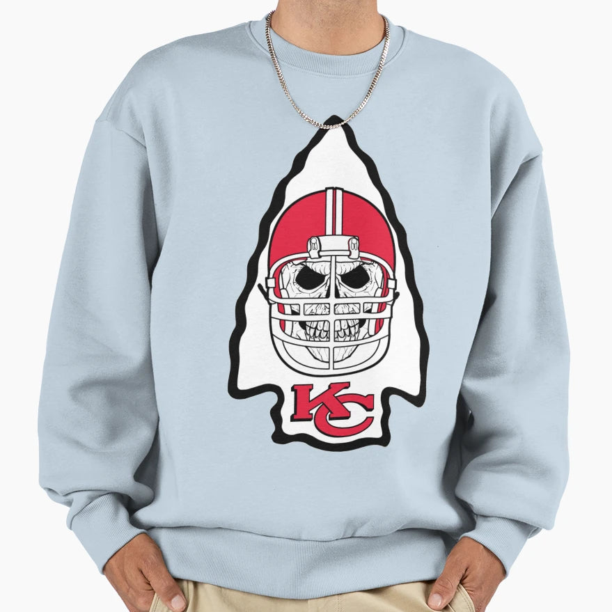 Chiefs Skull Sweatshirt - Unique Graphic for Adults - T-Shirt, Sweatshirt, Hoodie