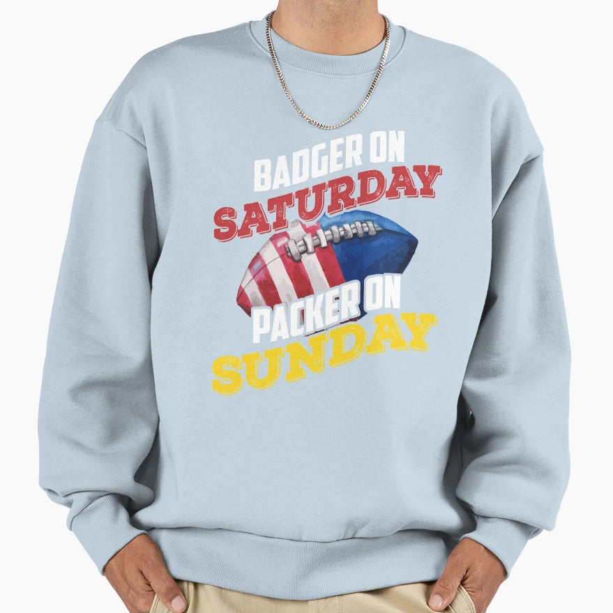 Badger Saturday Packer Sunday Sweatshirt - Aesthetic Graphic Men Women - T-Shirt, Sweatshirt, Hoodie