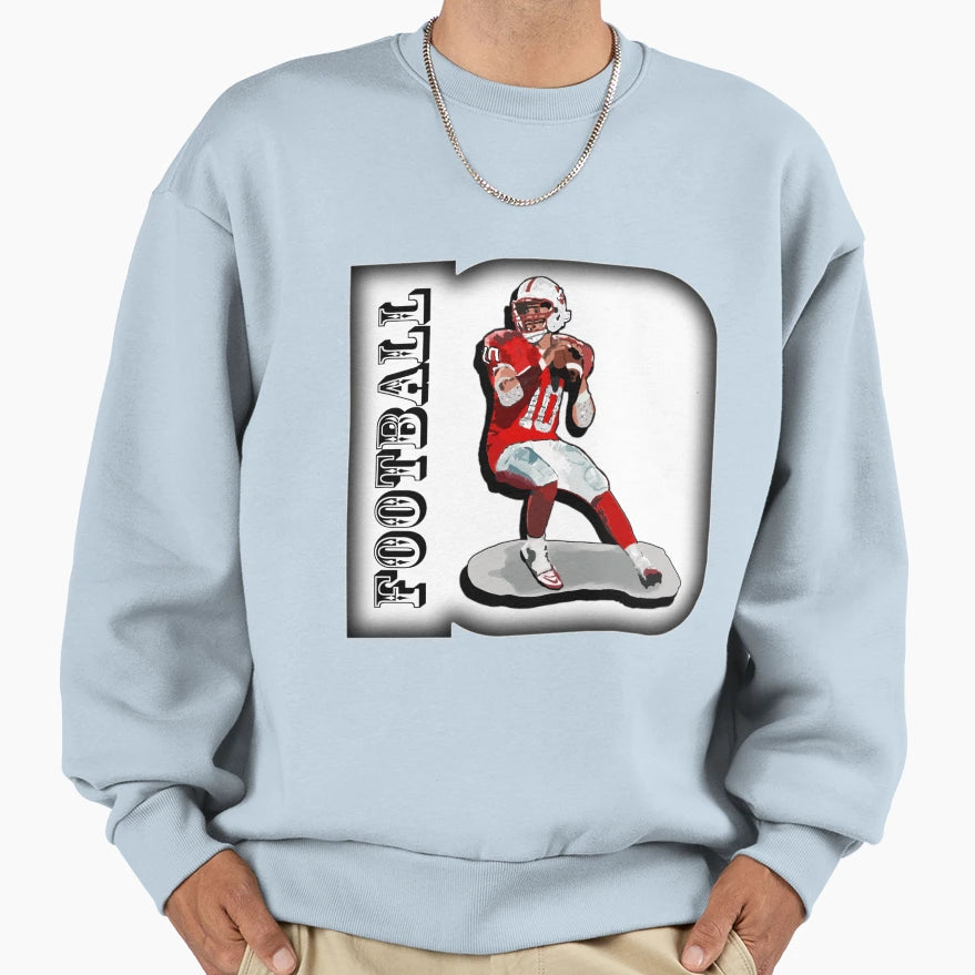 Football Quarterback Sweatshirt - Graphic Print Unisex - T-Shirt, Sweatshirt, Hoodie
