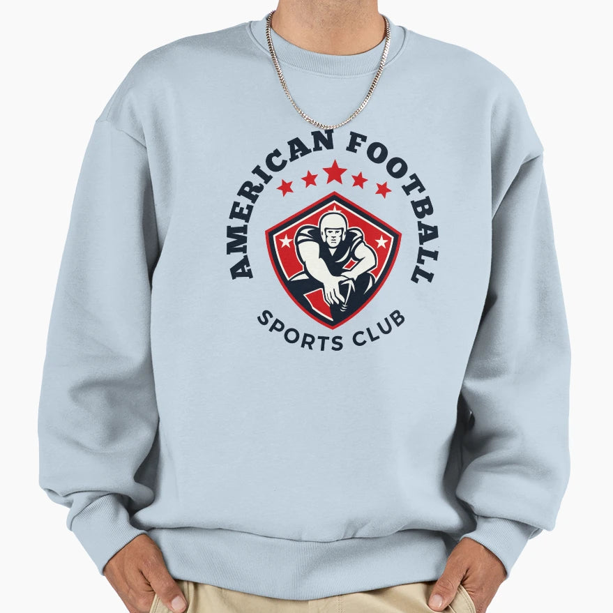 American Football Sports Club Sweatshirt - Minimalist Print Men Women - T-Shirt, Sweatshirt, Hoodie