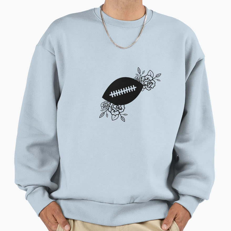 Football Floral Sweatshirt - Graphic Print Unisex - T-Shirt, Sweatshirt, Hoodie