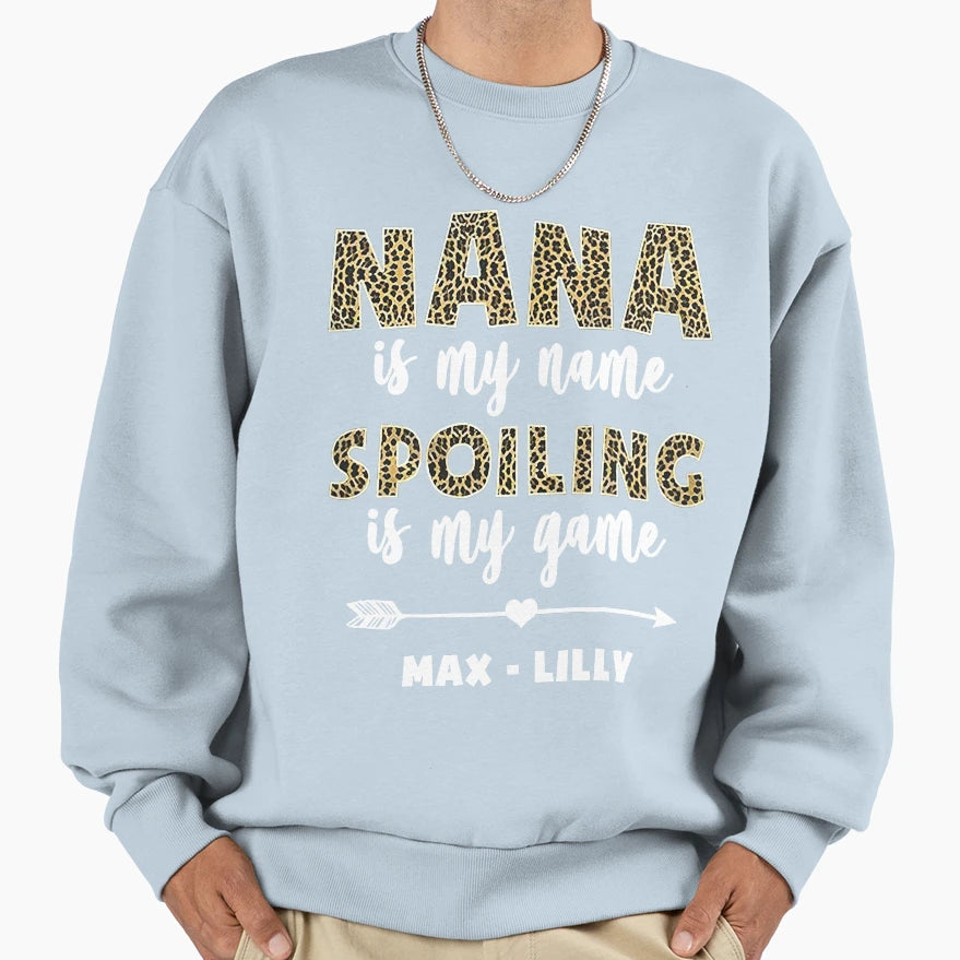 Custom Grandma Leopard Nana Is My T-Shirt - Aesthetic Graphic for Adults - T-Shirt, Sweatshirt, Hoodie