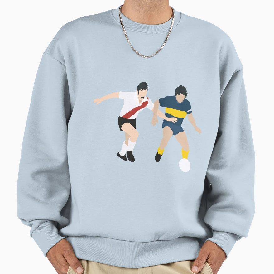Football Classics Boca V River Sweatshirt - Aesthetic Graphic for Adults - T-Shirt, Sweatshirt, Hoodie