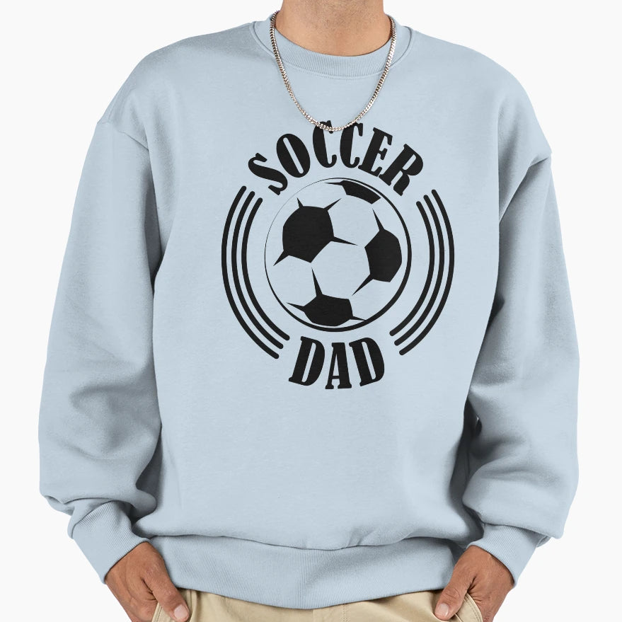 Soccer Dad Father Soccer Ball Logo Club Sweatshirt - Trendy Graphic Unisex - T-Shirt, Sweatshirt, Hoodie