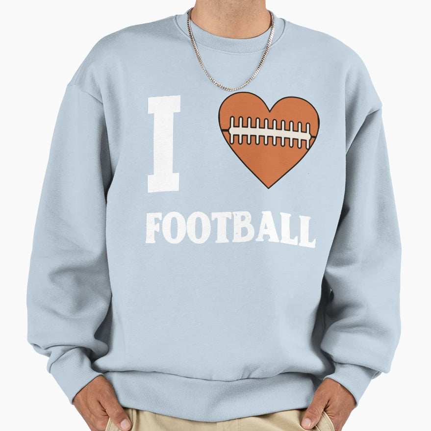 I Love Football T-Shirt - Aesthetic Graphic Unisex - T-Shirt, Sweatshirt, Hoodie