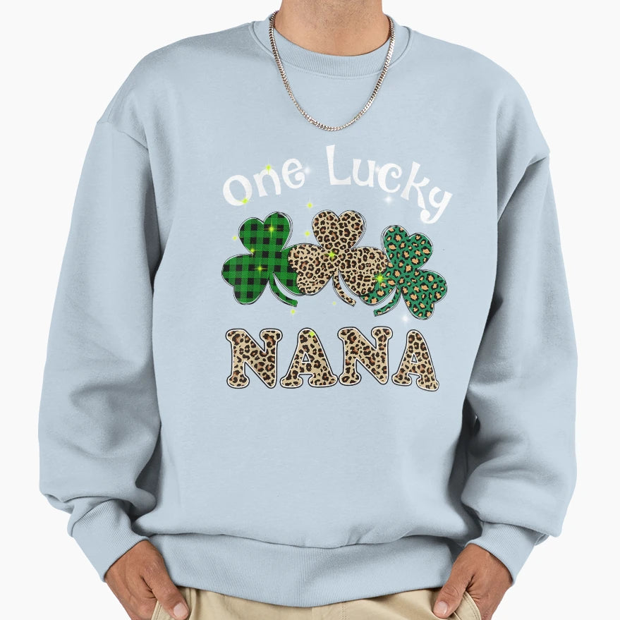One Lucky Nana Leopard Sweatshirt - Casual Everyday Wear for Adults - T-Shirt, Sweatshirt, Hoodie