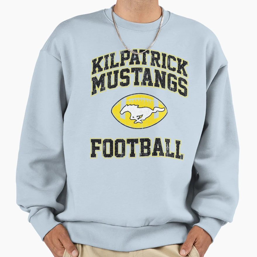 Kilpatrick Mustangs Football Sweatshirt - Casual Everyday Wear for Adults - T-Shirt, Sweatshirt, Hoodie