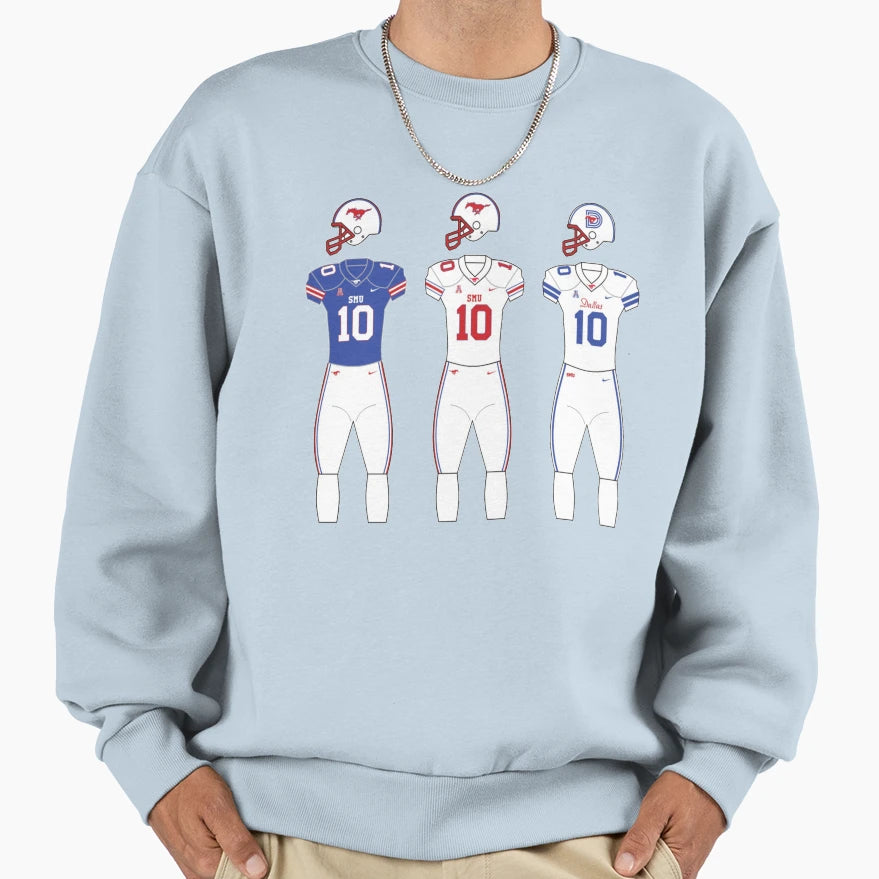 Smu Football Uniforms Sweatshirt - Trendy Graphic for Adults - T-Shirt, Sweatshirt, Hoodie