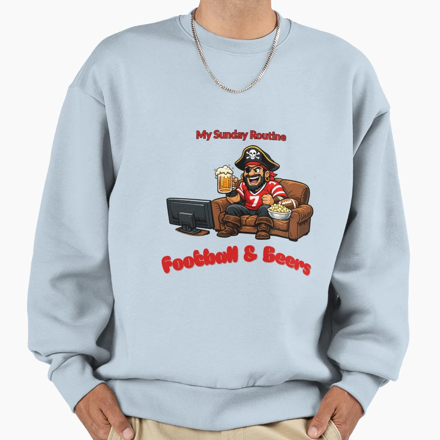 Tampa Bay Buccaneers Sunday Routine T-Shirt - Unique Graphic for Adults - T-Shirt, Sweatshirt, Hoodie