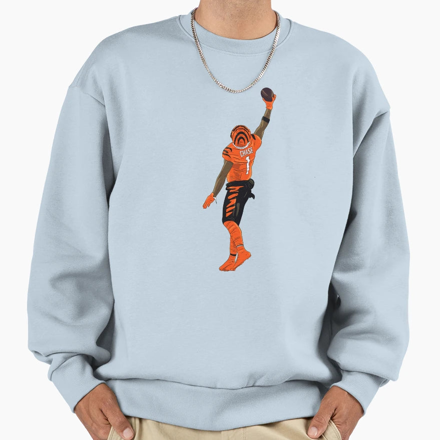 Jamarr Chase One Handed Catch Sweatshirt - Minimalist Print Men Women - T-Shirt, Sweatshirt, Hoodie