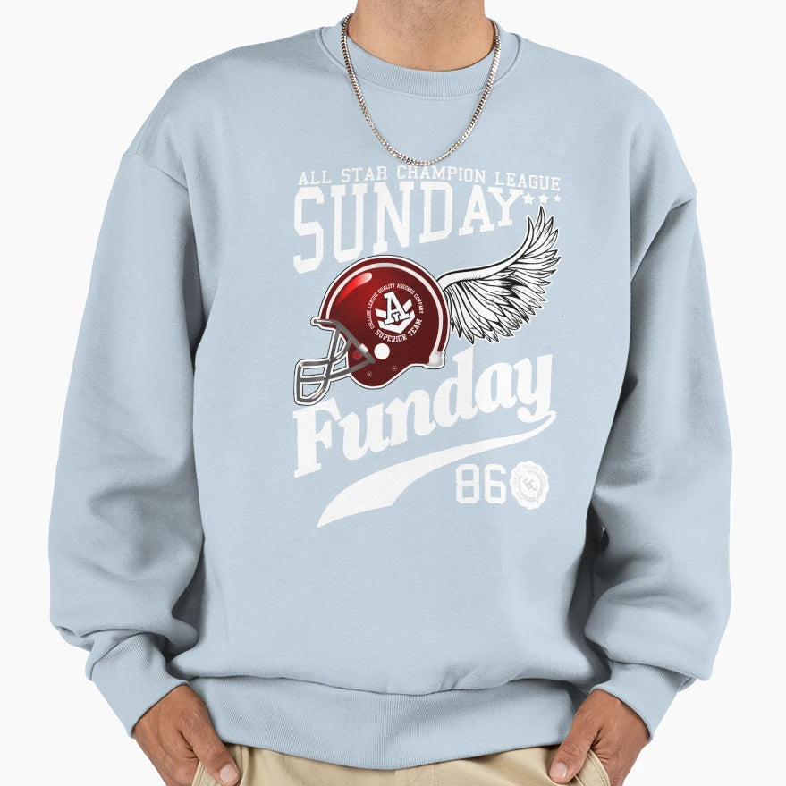 Sunday Funday Sports Wings Sweatshirt - Fun Novelty Design for Adults - T-Shirt, Sweatshirt, Hoodie