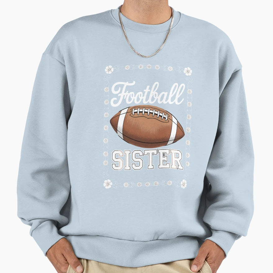 American Football Sister Coquette Bow Sweatshirt - Custom Art Print Unisex - T-Shirt, Sweatshirt, Hoodie