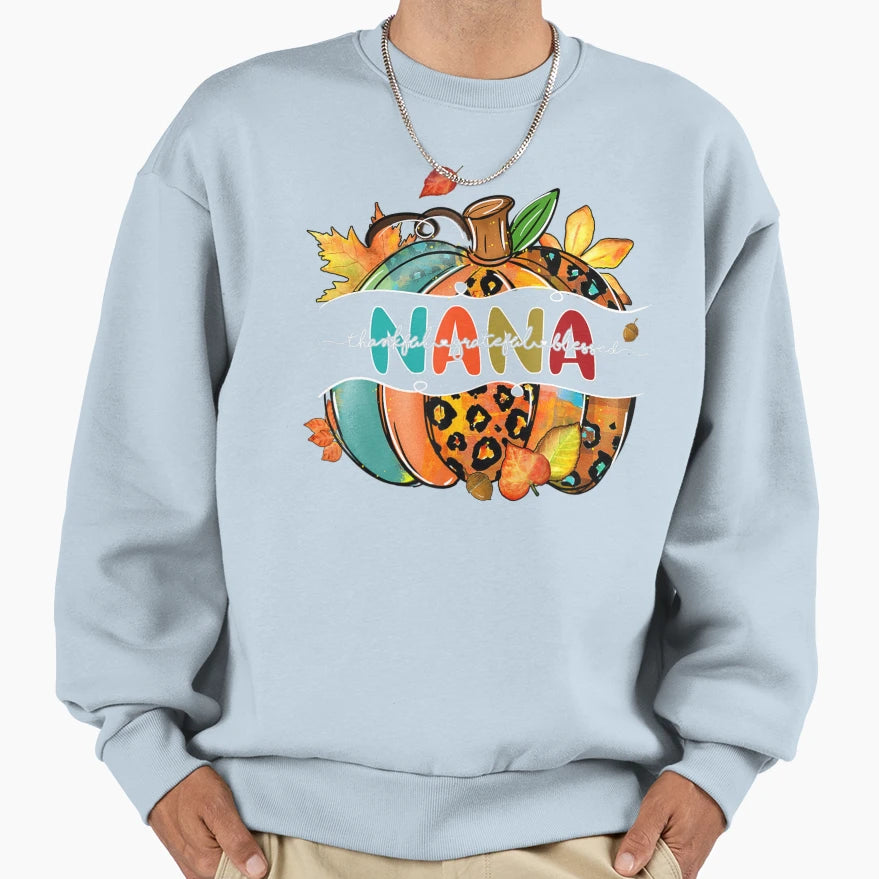 Thankful Grateful Blessed Nana Sweatshirt - Minimalist Print Men Women - T-Shirt, Sweatshirt, Hoodie