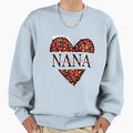 Leopard Heart One Loved Nana Sweatshirt - Casual Everyday Wear Unisex - T-Shirt, Sweatshirt, Hoodie