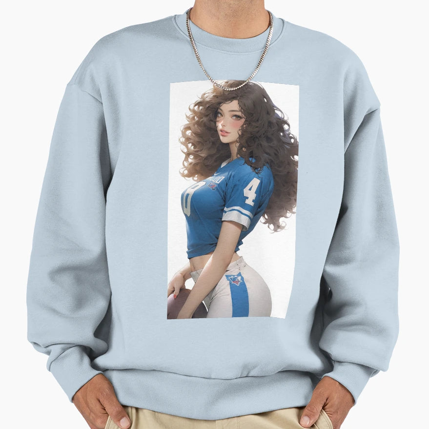 Football Girlfriend Sweatshirt - Aesthetic Graphic for Adults - T-Shirt, Sweatshirt, Hoodie