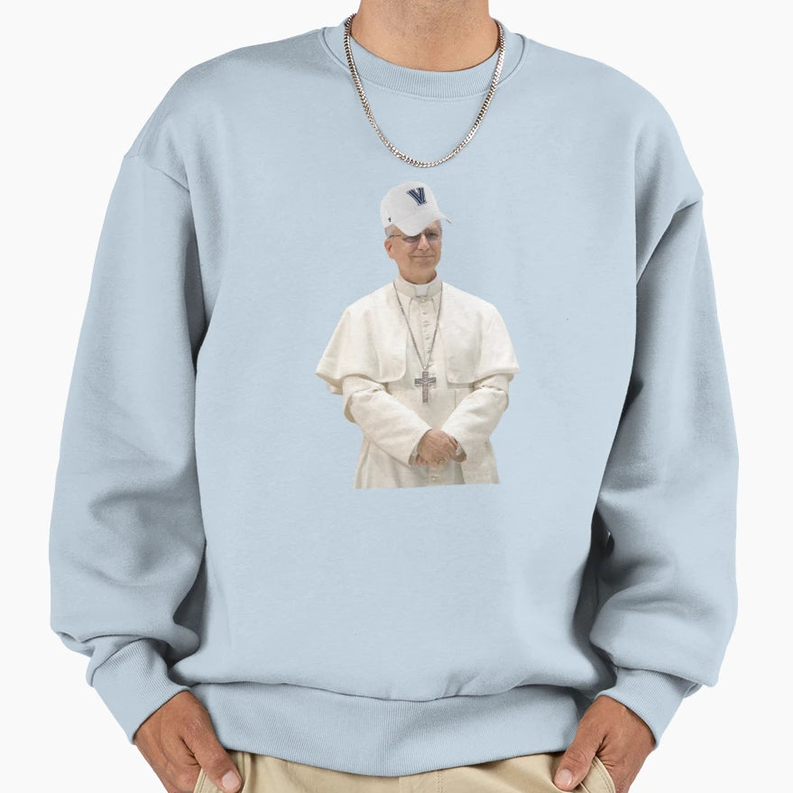Pope Leo Villanova Hat Sweatshirt - Casual Everyday Wear Men Women - T-Shirt, Sweatshirt, Hoodie