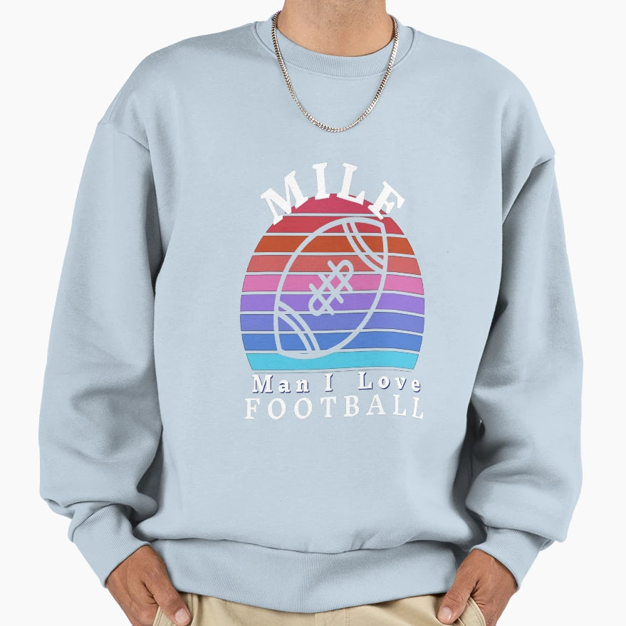 Milf I Love Football Sweatshirt - Minimalist Print Men Women - T-Shirt, Sweatshirt, Hoodie