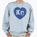 Royal Blue Kc Blue Heart Kansas Sweatshirt - Minimalist Print Men Women - T-Shirt, Sweatshirt, Hoodie