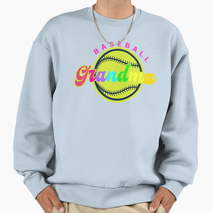 Baseball Grandma Neon Softball Sweatshirt - Custom Art Print for Adults - T-Shirt, Sweatshirt, Hoodie