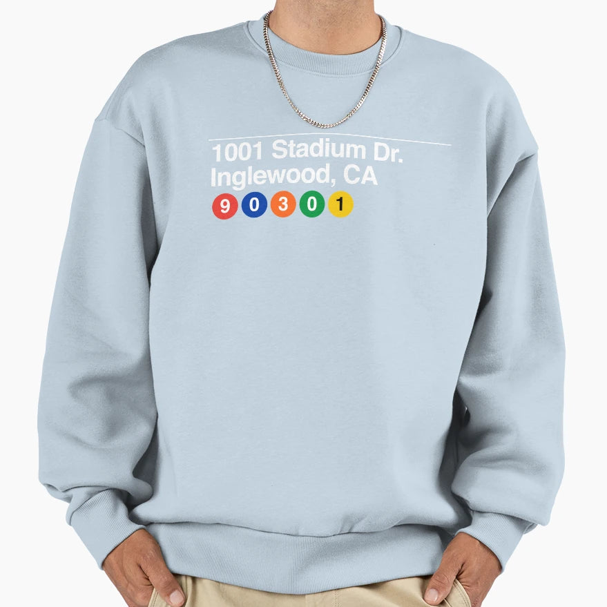 Sofi Stadium 1001 Stadium Dr Sweatshirt - Aesthetic Graphic Unisex - T-Shirt, Sweatshirt, Hoodie