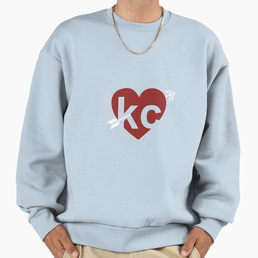 Kc Heart Sweatshirt - Casual Everyday Wear for Adults - T-Shirt, Sweatshirt, Hoodie