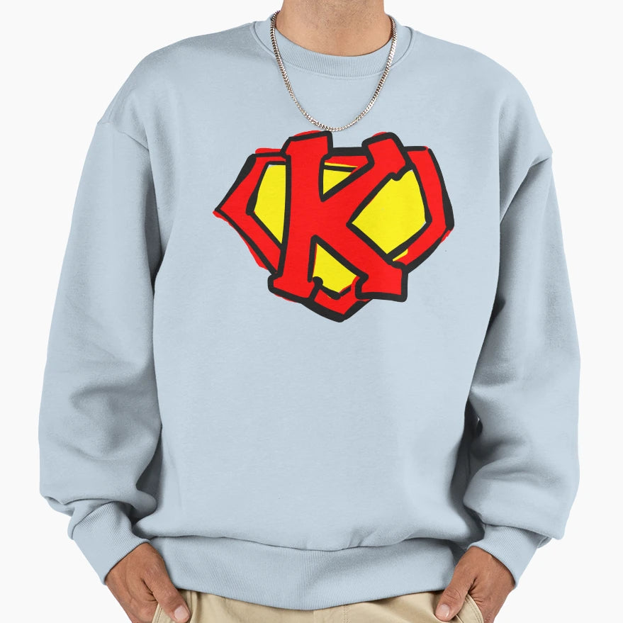 Superhero Letter Chest K Cartoon Sweatshirt - Streetwear Style for Adults - T-Shirt, Sweatshirt, Hoodie