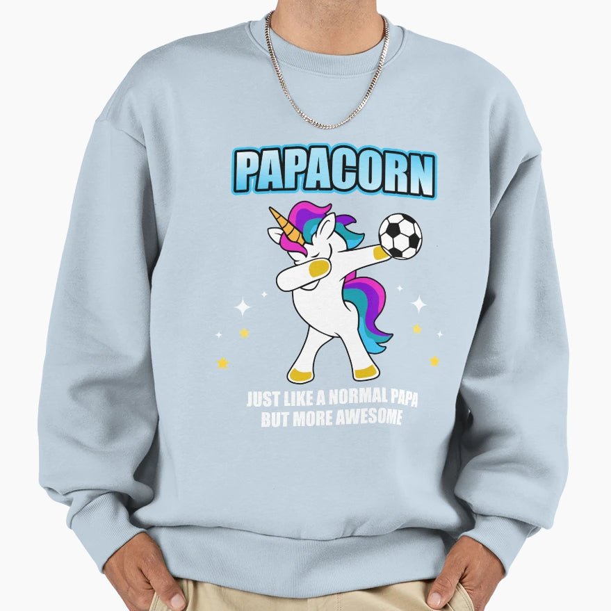 Papacorn Papa Unicorn Football Sweatshirt - Graphic Print Men Women - T-Shirt, Sweatshirt, Hoodie