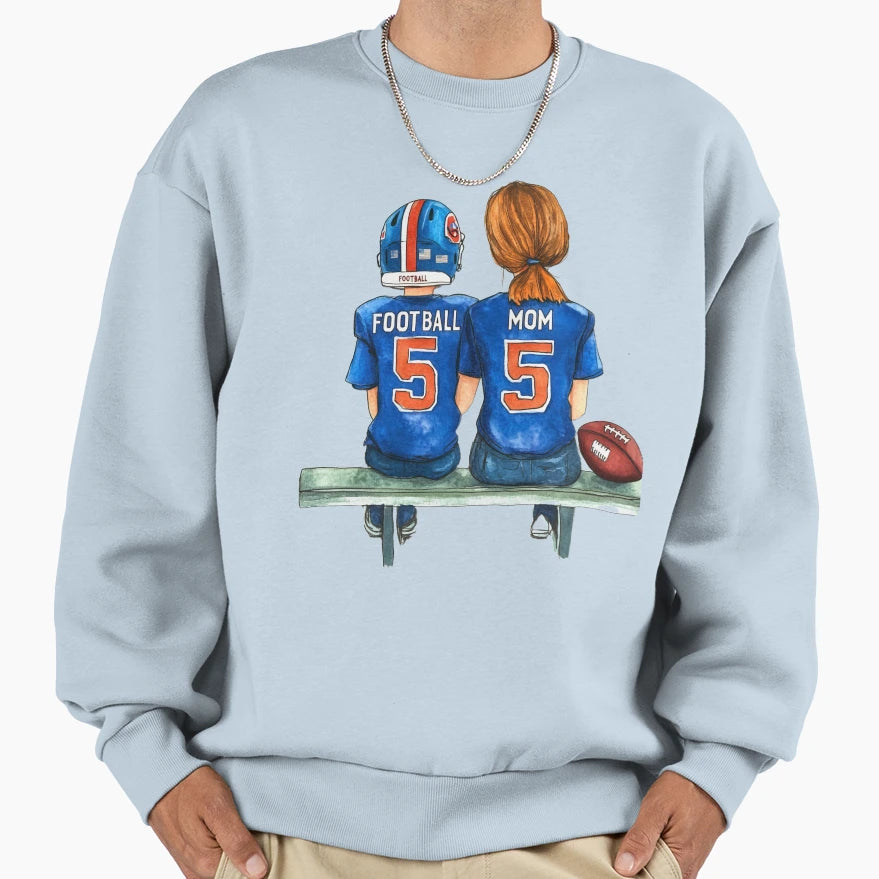 Football Mom Ii Sweatshirt - Minimalist Print for Adults - T-Shirt, Sweatshirt, Hoodie