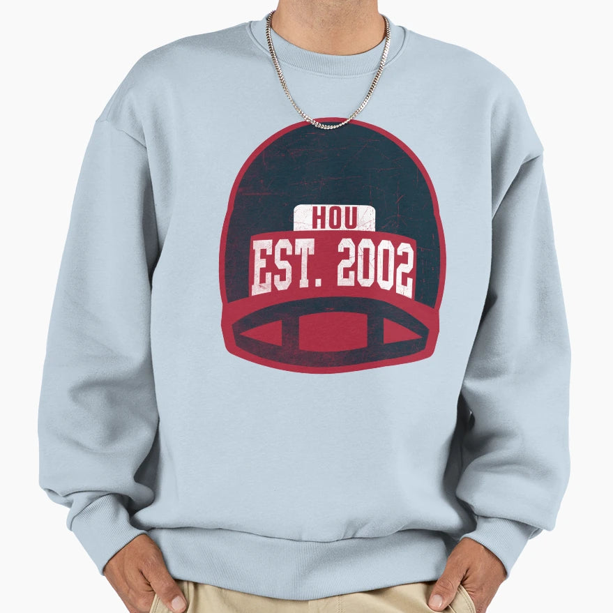 Houston Throwback Football Helmet Sweatshirt - Minimalist Print Men Women - T-Shirt, Sweatshirt, Hoodie