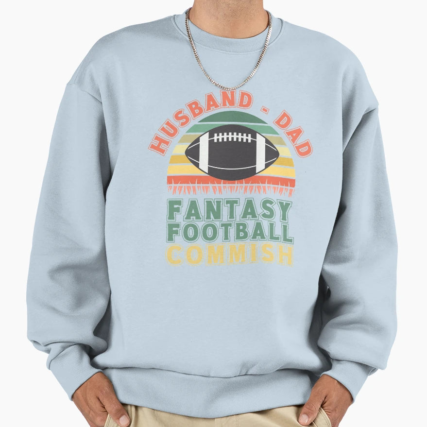 Husband Dad Fantasy Football Sweatshirt - Minimalist Print for Adults - T-Shirt, Sweatshirt, Hoodie