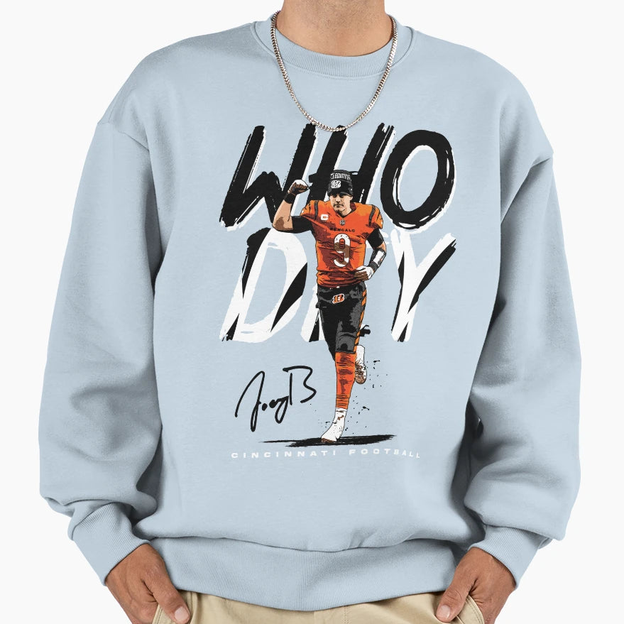 Who Dey Burrow Cincinnati American Sweatshirt - Streetwear Style Unisex - T-Shirt, Sweatshirt, Hoodie