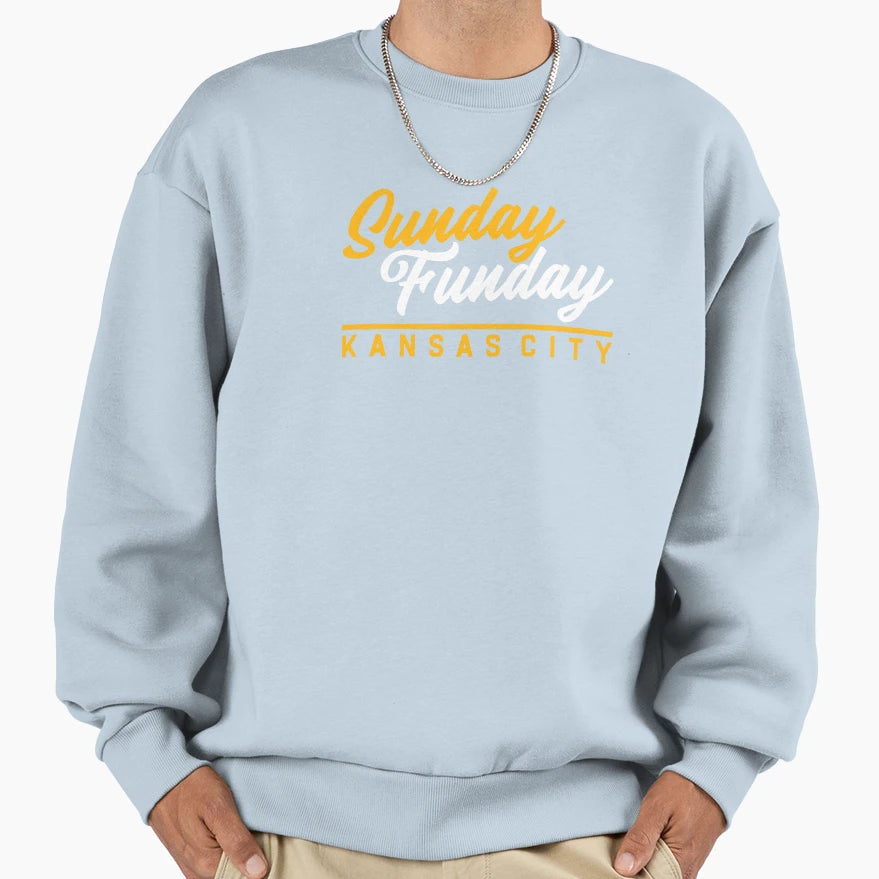 Sunday Funday Kansas City Football Sweatshirt - Custom Art Print Unisex - T-Shirt, Sweatshirt, Hoodie