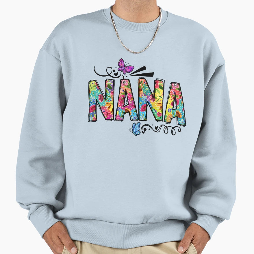 Nana Butterfly Granny Gift Gift Sweatshirt - Trendy Graphic Men Women - T-Shirt, Sweatshirt, Hoodie