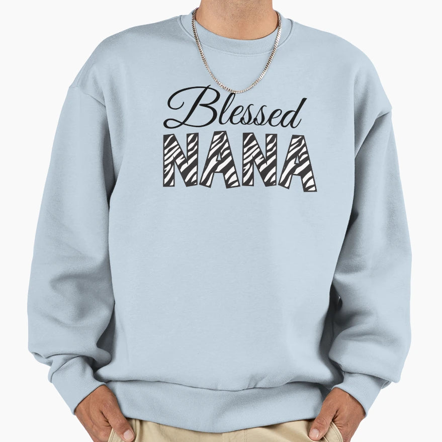 Blessed Nana Zebra Sweatshirt - Unique Graphic Men Women - T-Shirt, Sweatshirt, Hoodie