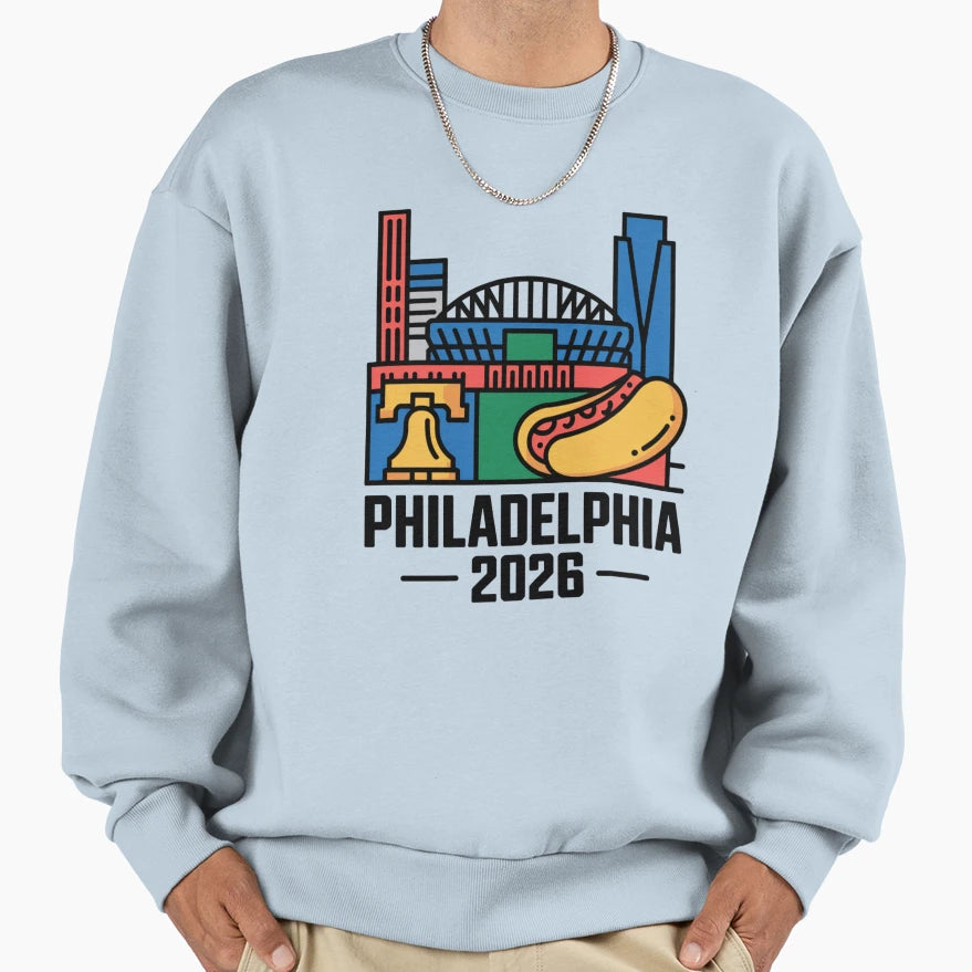 Philadelphia 2026 Liberty Bell T-Shirt - Minimalist Print for Adults - T-Shirt, Sweatshirt, Hoodie