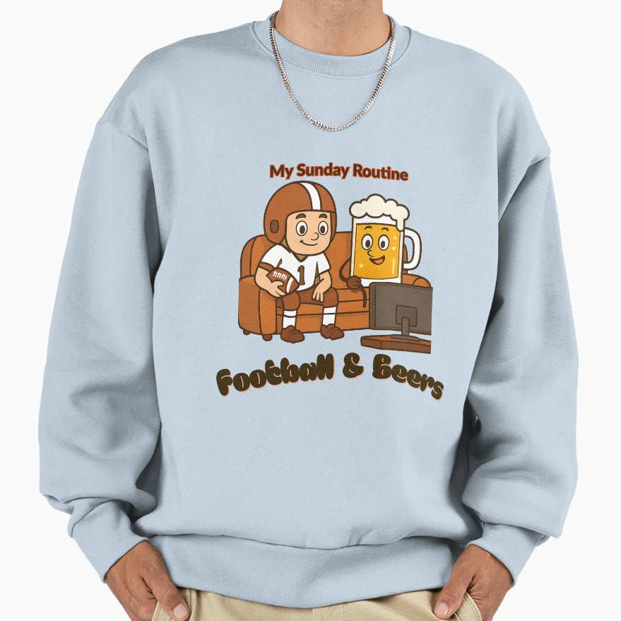 Cleveland Browns My Sunday Routine Sweatshirt - Trendy Graphic for Adults - T-Shirt, Sweatshirt, Hoodie