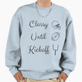 Classy Until Kickoff Mom Football Sweatshirt - Trendy Graphic for Adults - T-Shirt, Sweatshirt, Hoodie