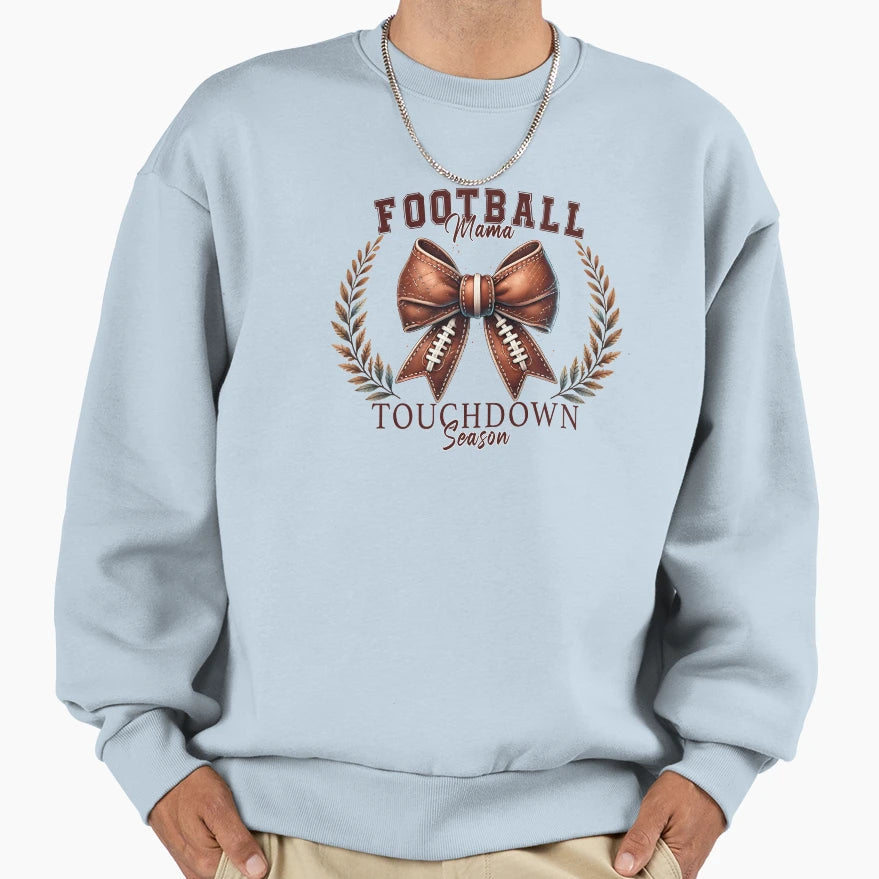 Football Mama Bow Fall Coquette Bow Sweatshirt - Fun Novelty Design Unisex - T-Shirt, Sweatshirt, Hoodie